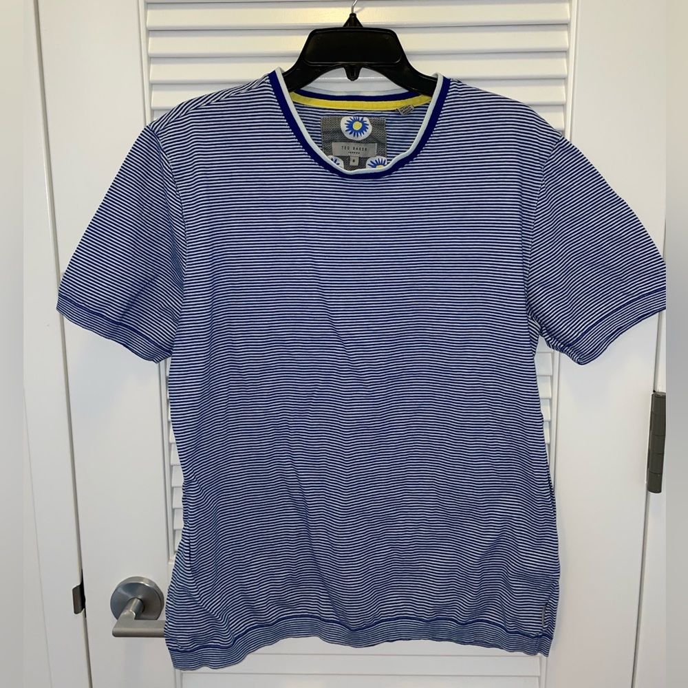 Ted Baker Men's Blue Striped Shirt size UK 6 ( XXL )